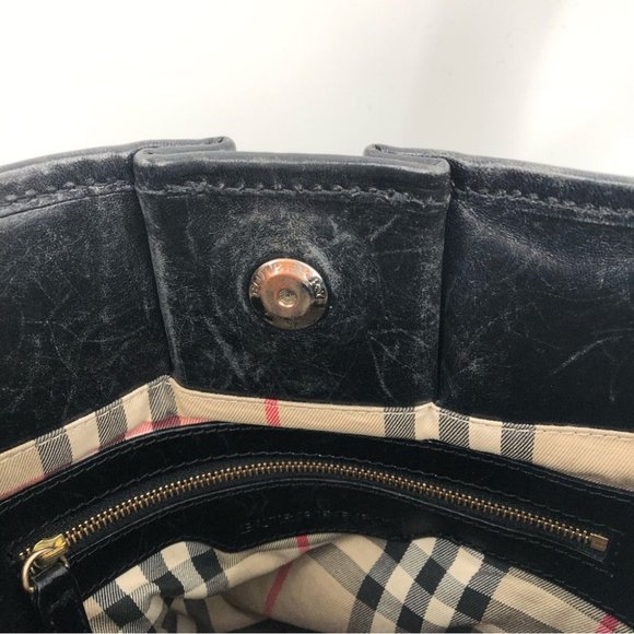 Burberry Black Leather Shoulder Bag | Medium Size, Made in Italy - Picture 7 of 8